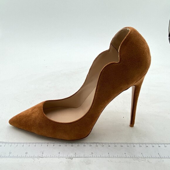 FSJ Shoes - FSJ Brown Suede Pointed Toe High Heels Sexy Stiletto Pumps Office Lady Shoes
